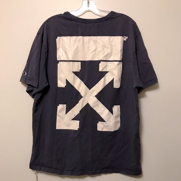 Authentic Off-White x Champion Tee (Blue & White) - Picture 2 of 6